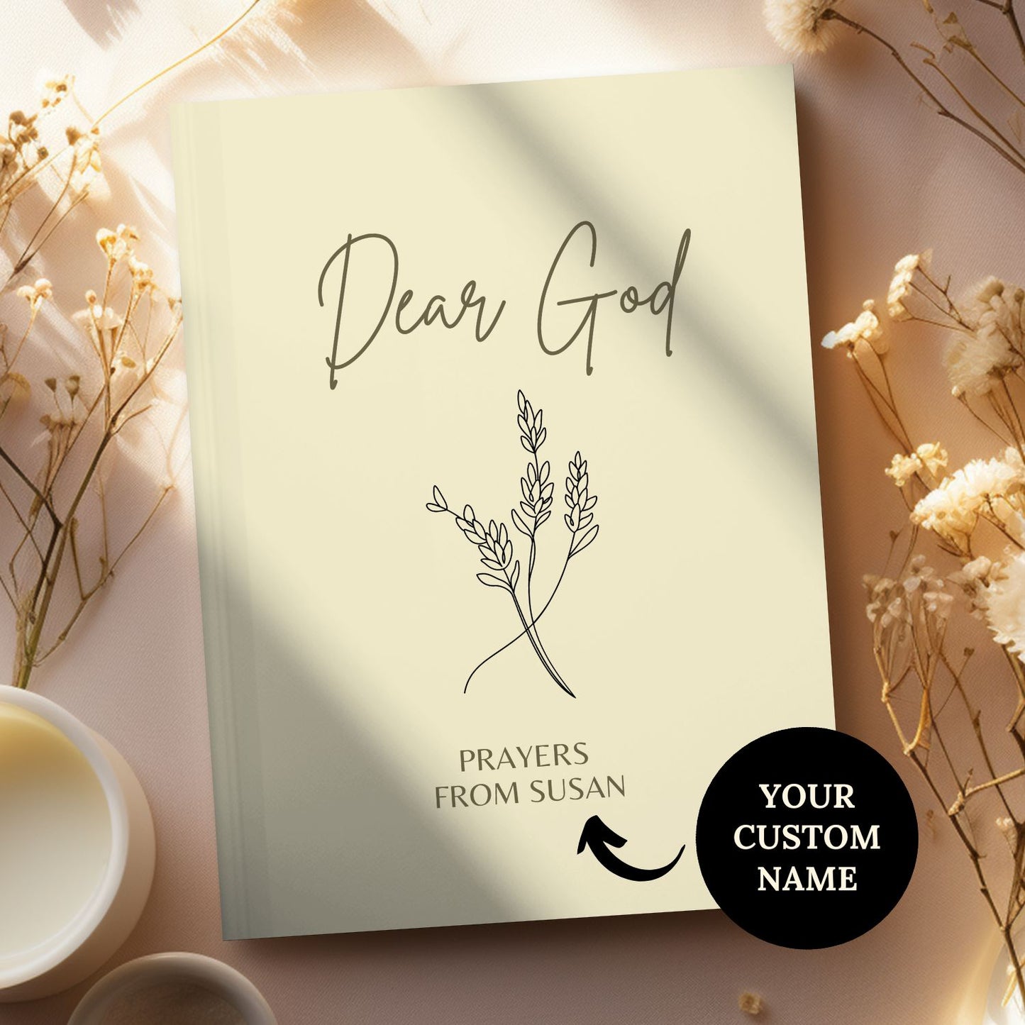 Dear God Prayer Journal – Personalized Hardcover Spiritual Notebook